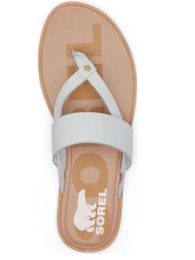 Sorel Ella II White Easy Flip Flop Sandals 7.5